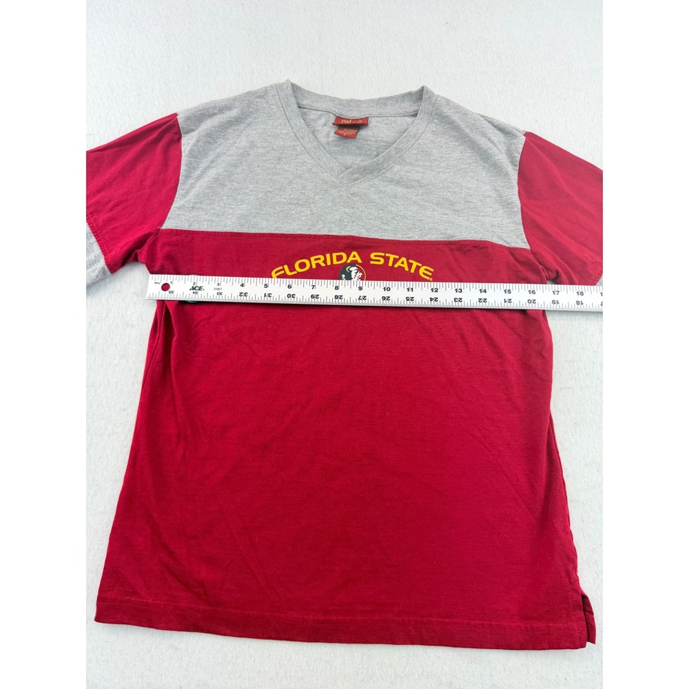 Red Oak Florida State Seminoles V-Neck Colorblock Long Sleeve Shirt Red Gray S - Picture 9 of 12